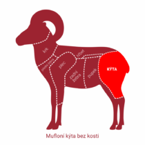 Mufloní kýta s rybízem a perníkem